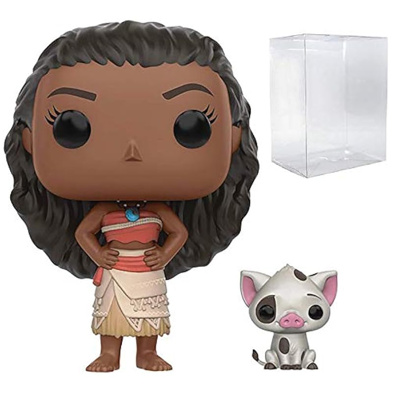 Bobbleheads Funko Funko POP Disney: Moana - Moana & Pua Pop! Vinyl Figure (Bundled with Compatible Pop Box Protector Case), Multi, 3.75 inches