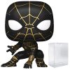 Spider-Man POP Marvel No Way Home - Spiderman in Black and Gold Suit Funko Pop! Vinyl Figure (Bundled with Compatible Pop Box Protector Case), Multi, 3.75 inches Bobbleheads Funko