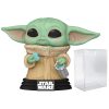 POP Star Wars: The Mandalorian - Grogu with Cookie [The Child] Funko Pop! Vinyl Figure (Bundled with Compatible Pop Box Protector Case), Multied, 3.75 inches Action Figures Funko