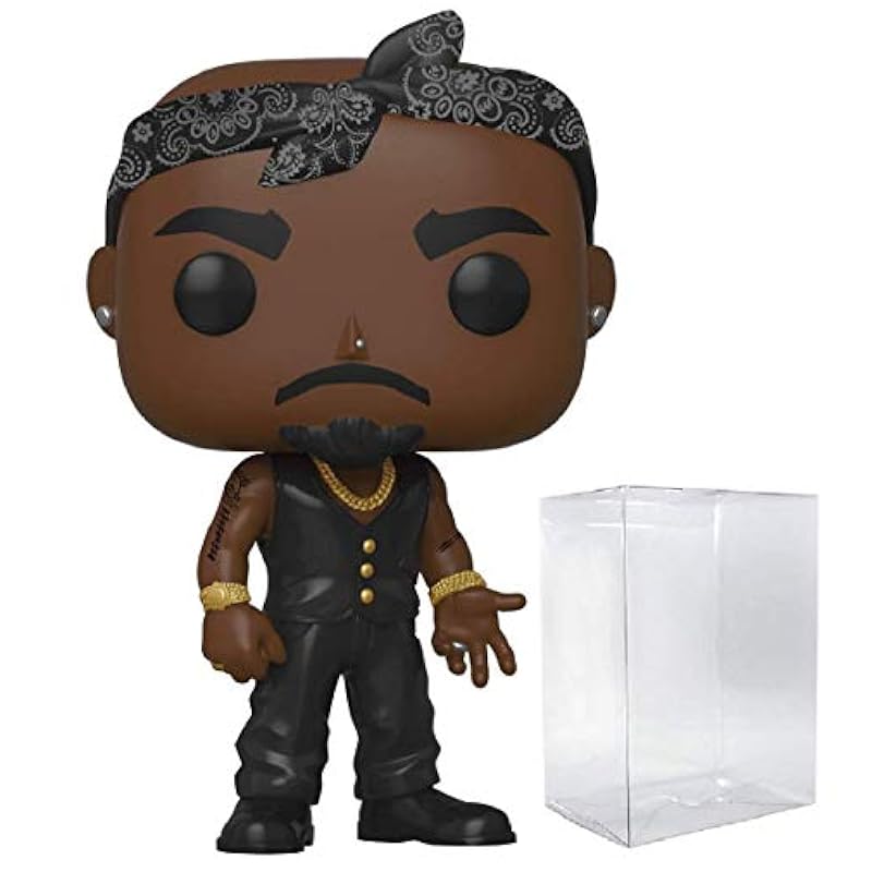 Action Figures Funko POP 2Pac - Tupac [Shakur] in Vest with Bandana Funko Rocks Vinyl Figure (Bundled with Compatible Box Protector Case)