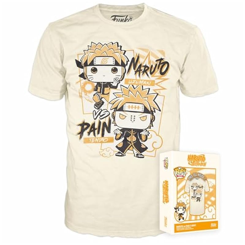 Funko Pop! Boxed Tee: Naruto - Naruto Uzumaki vs Pain Tendo - S Funko Bobbleheads