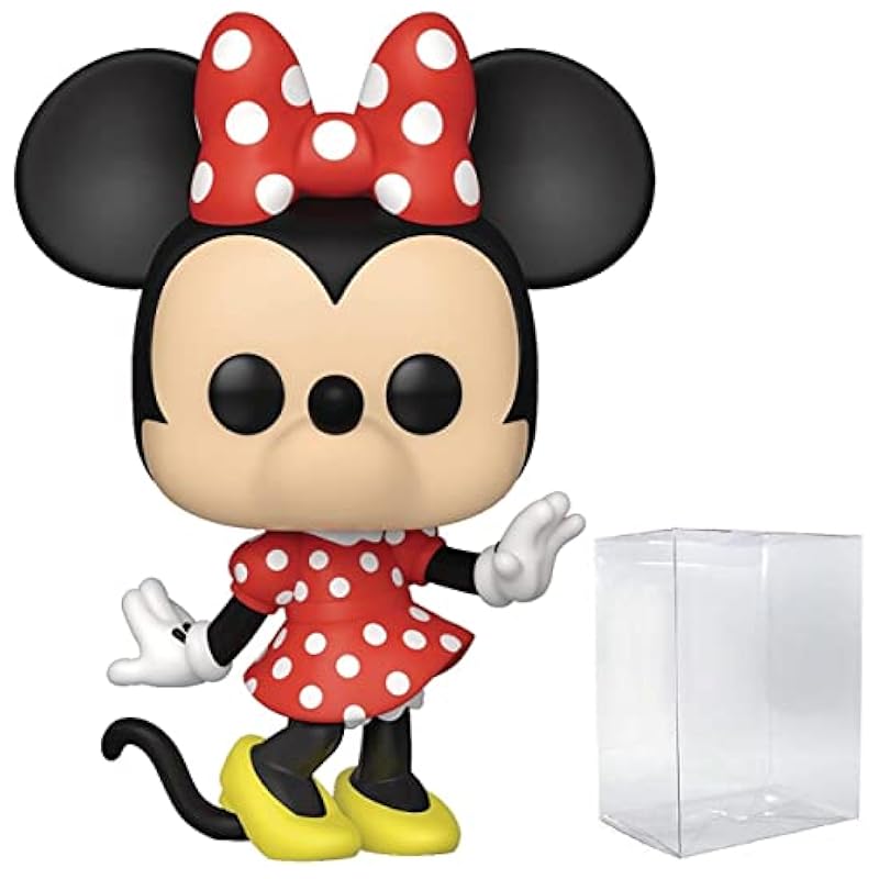 Action Figures Funko POP Disney Classics: Mickey and Friends - Minnie Mouse Funko Vinyl Figure (Bundled with Compatible Box Protector Case), Multied, 3.75 inches