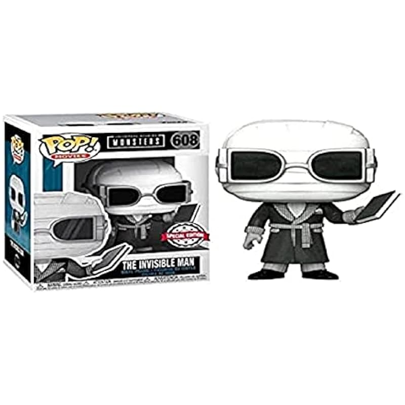 POP Movies: UM- Invisible Man (B&W) Funko Bobbleheads