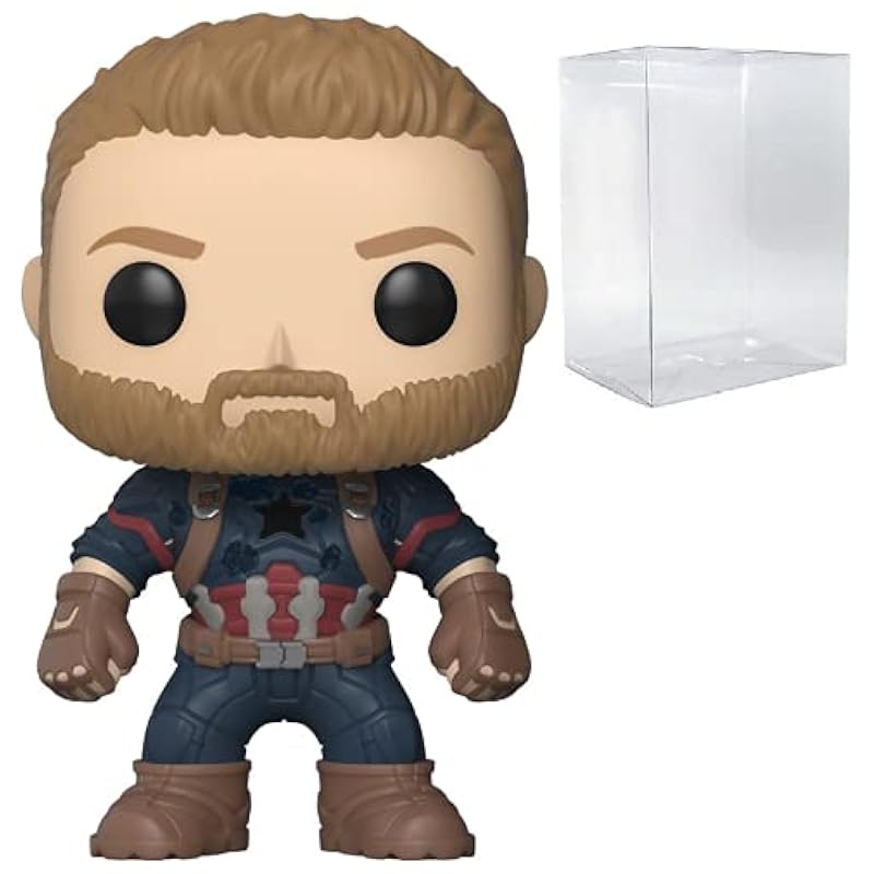 Action Figures Funko POP Marvel: Avengers Infinity War - Captain America Funko Pop! Vinyl Figure (Bundled with Compatible Pop Box Protector Case), Multied, 3.75 inches
