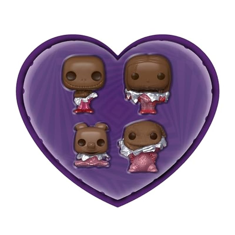 Bobbleheads Funko Funko Pocket POP! Disney The Nightmare Before Christmas Valentines Box 4 Pack - Jack Skellington - (Choc) - Keychain - Collectable Vinyl Mini Figure Novelty Keyring - Stocking Filler - Gift Idea