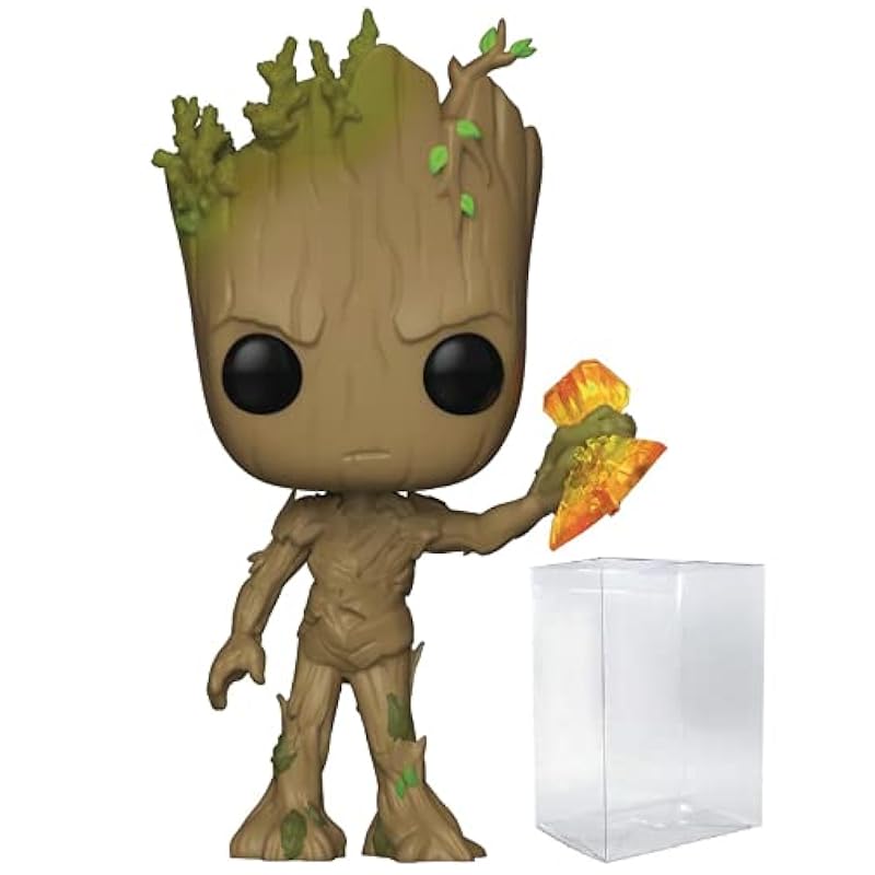 POP Marvel: Avengers Infinity War - Groot with Stormbreaker Funko Pop! Vinyl Figure (Bundled with Compatible Pop Box Protector Case) Multied 3.75 inches Action Figures Funko