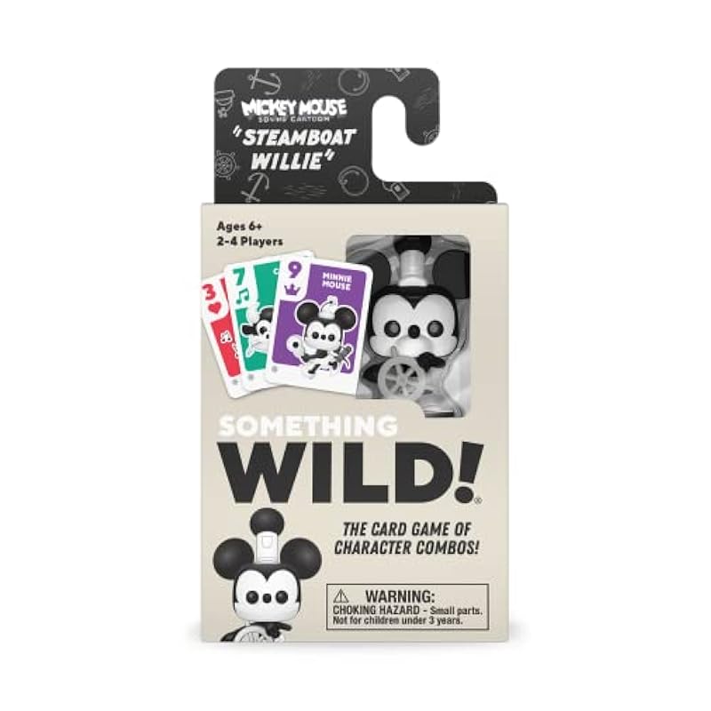 Funko Something Wild! Disney Mickey Mouse with Steamboat Willie Pocket Pop! (Chase of Chase) Card Game for 2-4 Players Ages 6 and Up Mickey Mou Dedicated Deck Card Games Funko