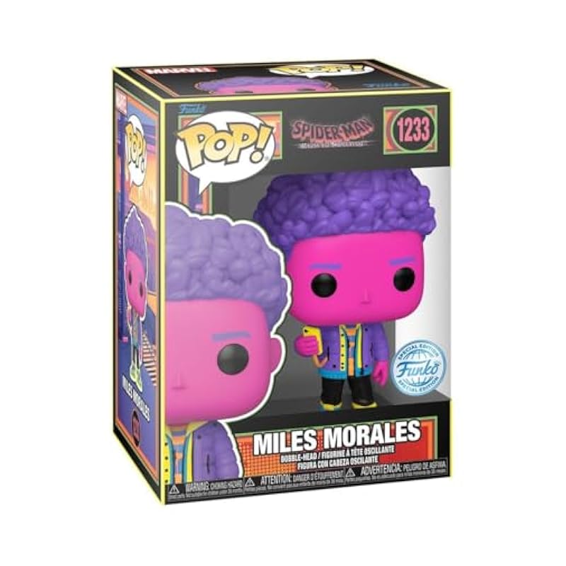 Bobbleheads Funko Funko Spider-Man Across the SpiderVerse POP! Marvel Miles Morales Exclusive Vinyl Figure #1233 [Blacklight]