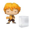 Funko POP Animation: Demon Slayer - Zenitsu Agatsuma, Multi, 3.75 inches (Bundled with Ecotek Plastic Pop Protector) Funko Bobbleheads