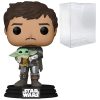 Funko Funko Star Wars: The Mandalorian - Mandalorian (Din Djarrin) Holding Grogu [The Child] Pop! Vinyl Figure (Bundled with Compatible Pop Box Protector Case) Action Figures
