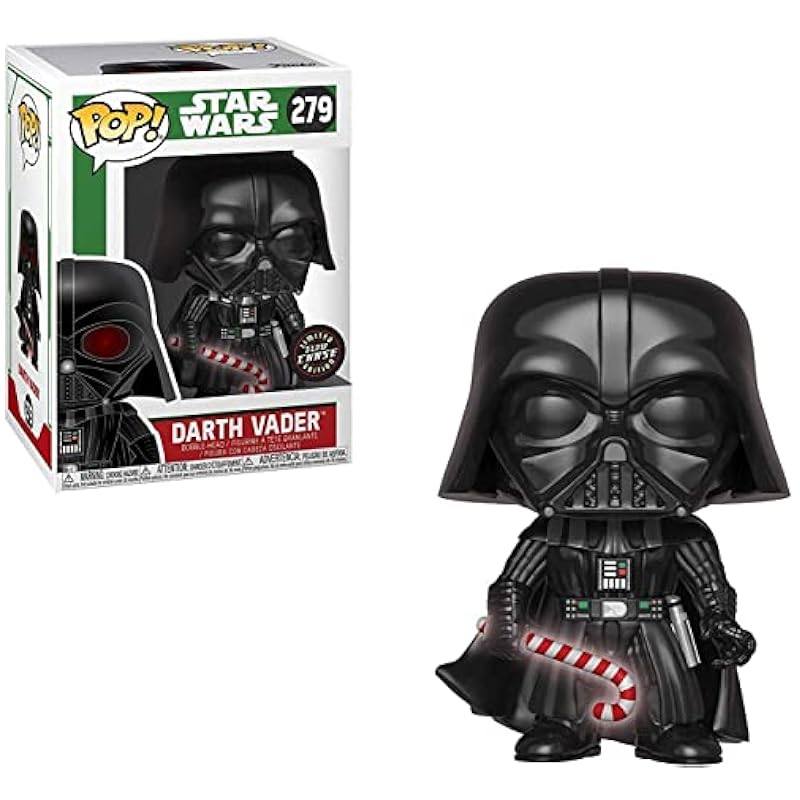 Funko Star Wars: Holiday - Darth Vader with Candy Cane Glow-in-The-Dark Chase Pop! Vinyl Figure (Bundled with Compatible Pop Box Protector Case) Funko Action Figures