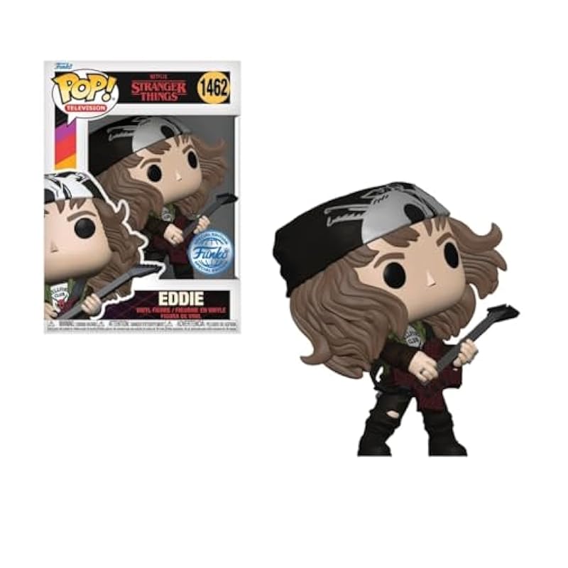 Funko Funko Pop! TV: Stranger Things Season 4 Eddie with Guitar #1462 (Exclusive) – Official Netflix Vinyl Figure Collectible Statues