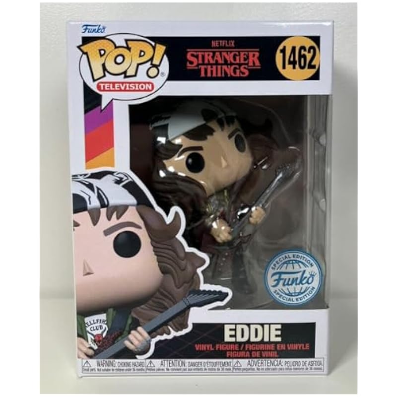 Funko Funko Pop! TV: Stranger Things Season 4 Eddie with Guitar #1462 (Exclusive) – Official Netflix Vinyl Figure Collectible Statues