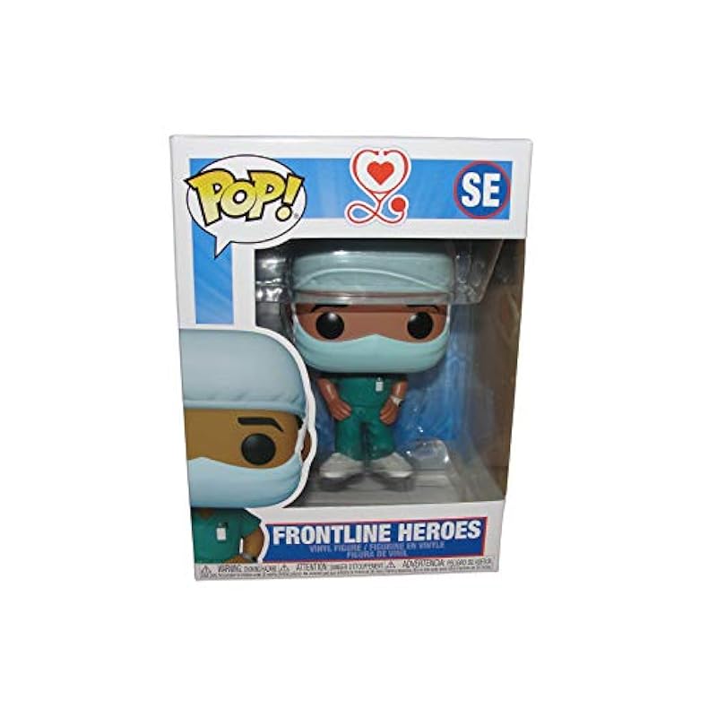 Statues Funko Funko Pop! Heroes: Front Line Worker- Male Hospital Worker #2 Bundle with 1 PopShield Pop Box Protector