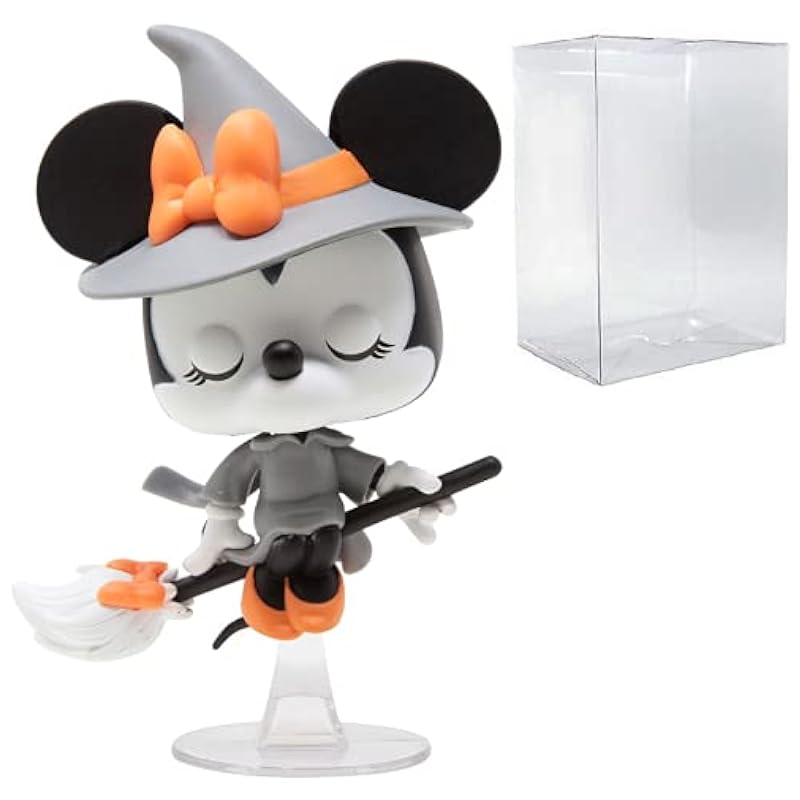 Funko POP Disney: Halloween - Witchy Minnie Mouse Funko Vinyl Figure (Bundled with Compatible Pop Box Protector Case), Multied, 3.75 inches Action Figures