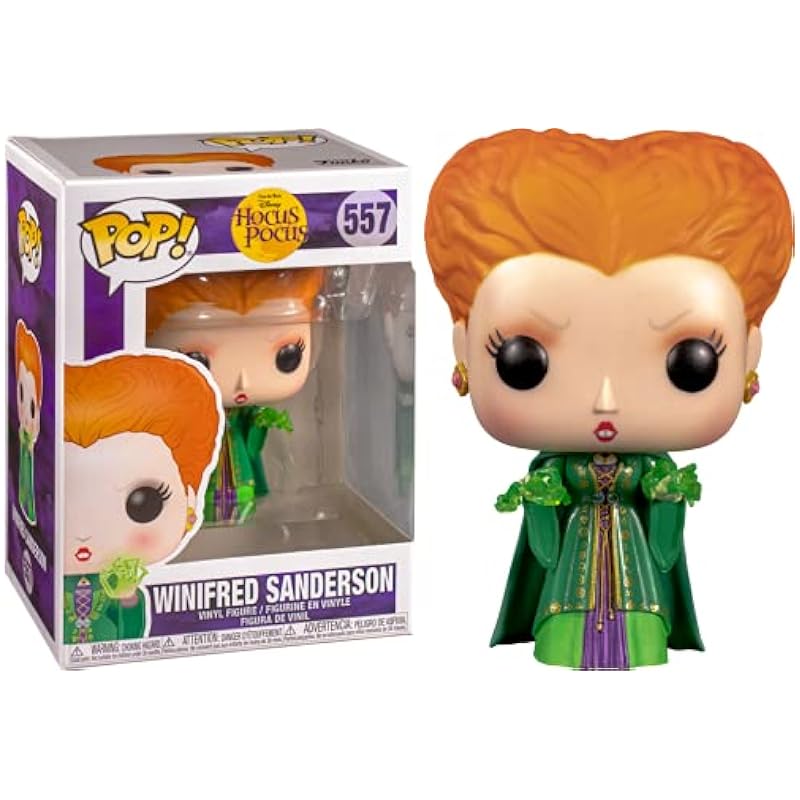 POP Disney: Hocus Pocus - Winifred Sanderson with Magic Spell Funko Pop! Vinyl Figure (Bundled with Compatible Pop Box Protector Case) Multi 3.75 inches Funko Bobbleheads