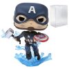 Funko Bobbleheads POP Marvel: Avengers Endgame - Captain America with Broken Shield & Mjoinir Funko Vinyl Figure (Bundled with Compatible Box Protector Case), Multi, 3.75 inches