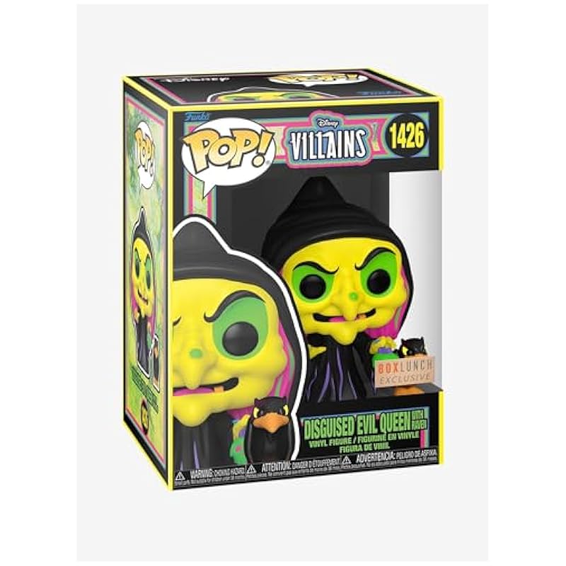 Bobbleheads Funko Pop! Vinyl: Disney Villains - Disguised Evil Queen with Raven *Blacklight* (BoxLunch Exclusive)