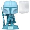 POP Star Wars: The Mandalorian - Mandalorian (Din Djarrin) Hologram Glow-in-The-Dark Exclusive Funko Vinyl Figure (Bundled with Compatible Box Protector Case) Funko Action Figures