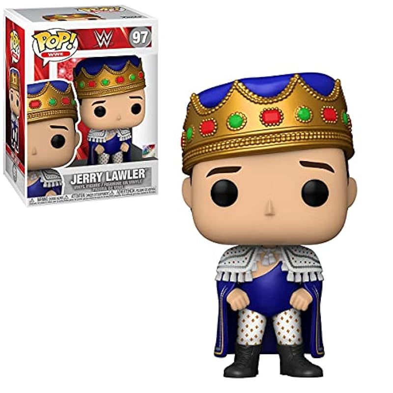 Action Figures Funko POP WWE: Jerry The King Lawler Funko Vinyl Figure (Bundled with Compatible Box Protector Case), Multi, 3.75 inches
