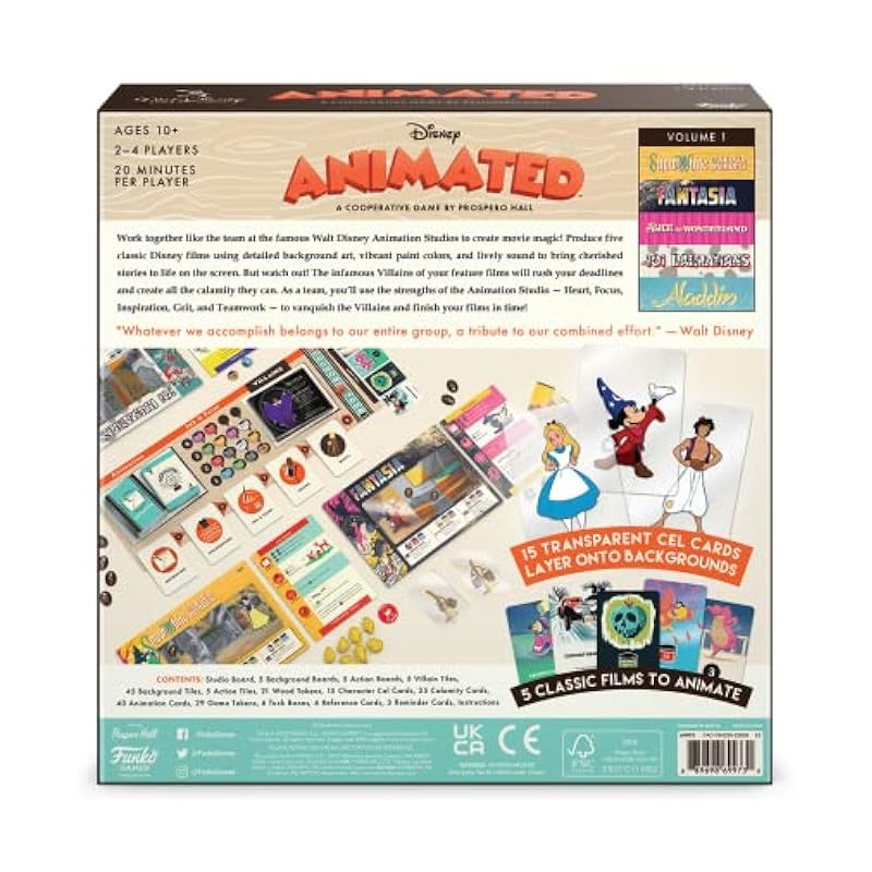 Funko Games: Disney Animated Strategy Game for 2-4 Players Ages 10 and Up Board Games Funko