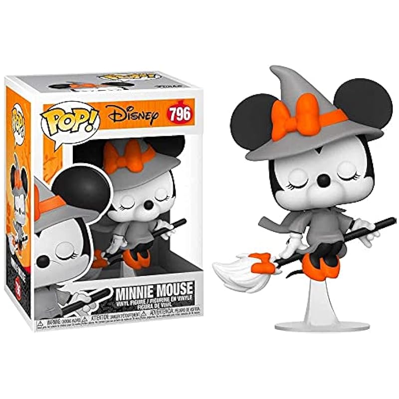 Funko POP Disney: Halloween - Witchy Minnie Mouse Funko Vinyl Figure (Bundled with Compatible Pop Box Protector Case), Multied, 3.75 inches Action Figures