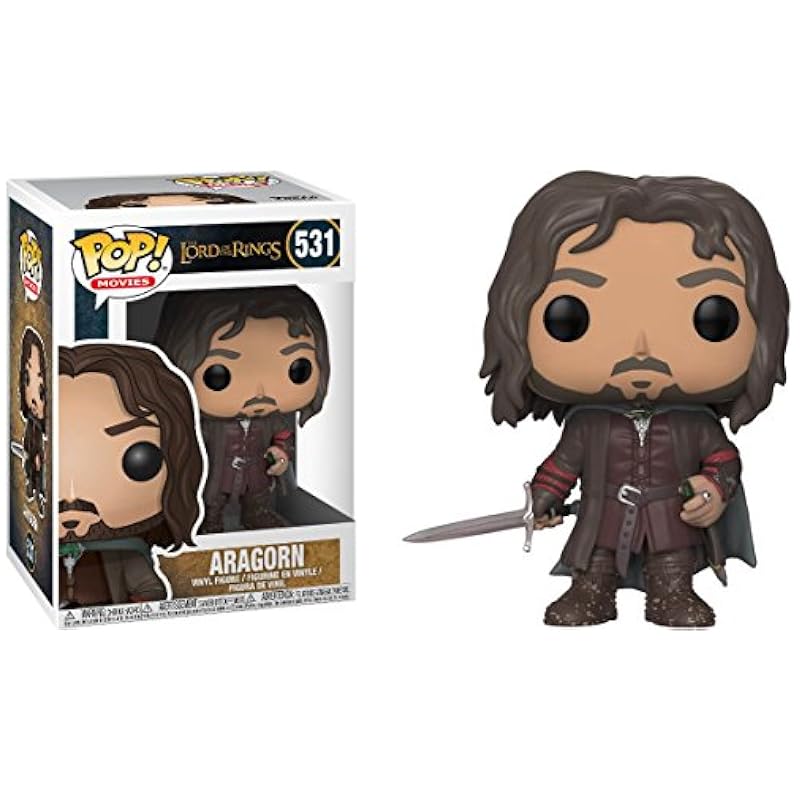 Action Figures Funko POP Lord of The Rings - Aragorn Funko Vinyl Figure (Bundled with Compatible Box Protector Case), Multied, 3.75 inches