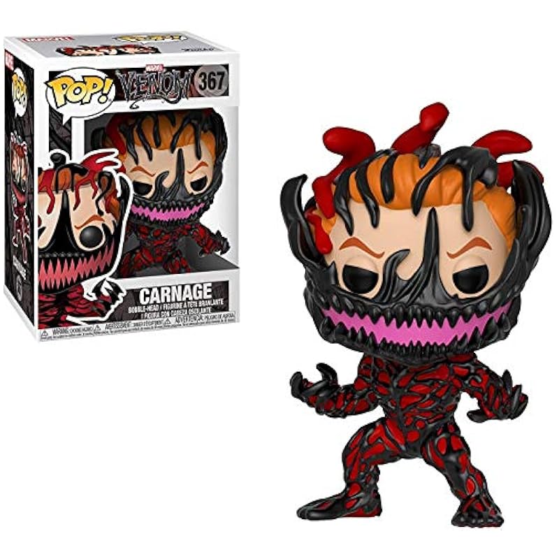 POP Marvel: Venom - Carnage Cletus Kasady Funko Pop! Vinyl Figure (Bundled with Compatible Pop Box Protector Case), Multied, 3.75 inches Action Figures Funko