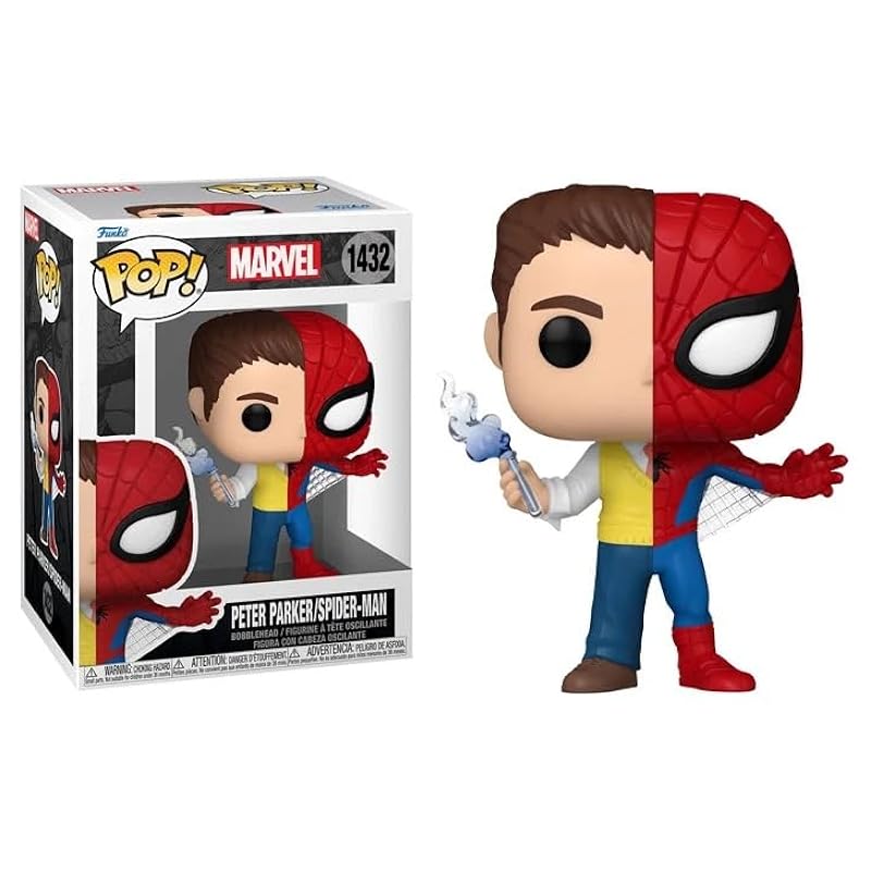 Bobbleheads Funko Funko Marvel Alter Ego Split + Pop Protector: Pop! Comics Vinyl Figure (Gift Set Bundled with ToyBop Brand Box Protector Collector Case) (Peter Parker/Spider-Man #1432/80892) Peter Park