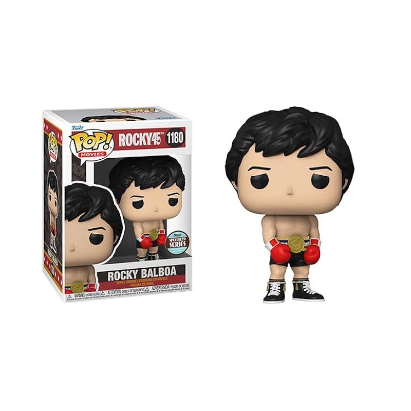 Action Figures Funko Funko Pop Rocky 45th Anniversary + Protector: Pop! Movies Vinyl Figure (Gift Set Bundled with ToyBop Box Protector Collector Case) (Specialty Series Rocky Balboa Gold Belt Black Shorts)
