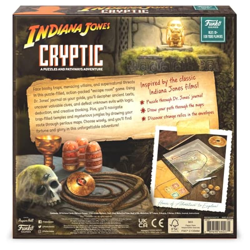 Funko Indiana Jones Cryptic Game Standard Indiana Jo Board Games Funko