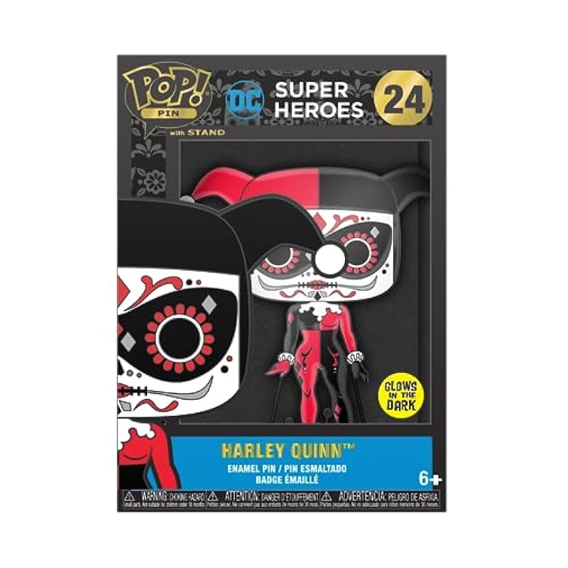 Funko Novelty Funko Pop! Pin: DC Comics Dia De Los DC - Harley Quinn Glow in The Dark