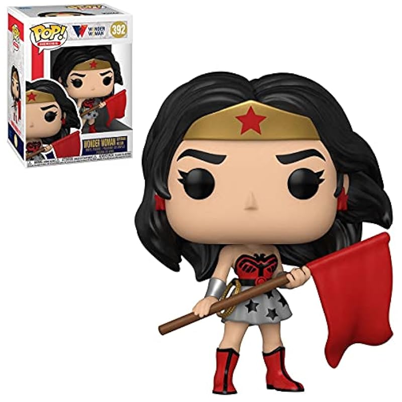 POP DC Heroes: Wonder Woman 80th Anniversary - Red Son Wonder Woman Funko Vinyl Figure (Bundled with Compatible Box Protector Case) Bobbleheads Funko