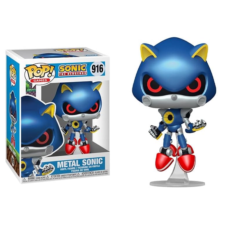 Action Figures Funko Funko Pop Sonic The Hedgehog + Protector: Pop! Games Vinyl Figure (Collector Gift Set Bundled with ToyBop Box Protector Case) (Metal Sonic)