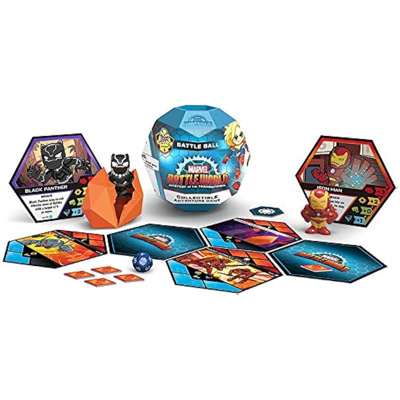 Funko Funko Marvel Battleworld: Series 1 Mystery of The Thanostones Battle Ball Collectable Adventure Game Includes 2 x Collectable Characters & Battle Cards - Ideal for Ages 6+ Battle Bal Board Games