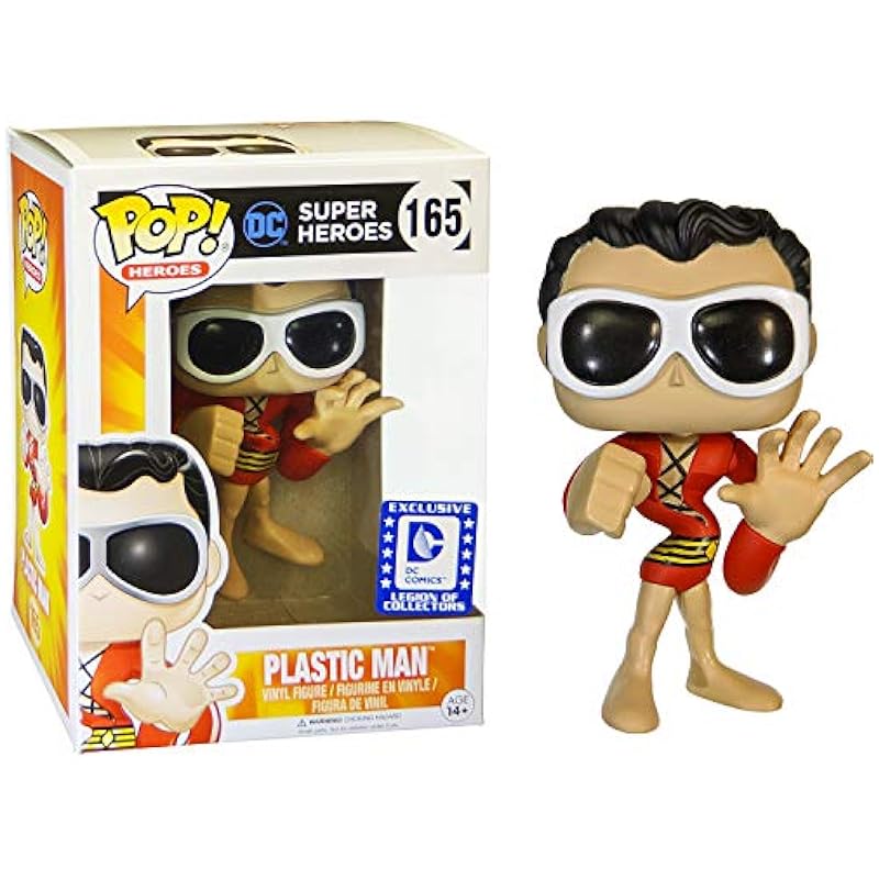 Bobbleheads Funko Funko Plastic Man (Legion of Collectors Exc): Pop! Heroes Vinyl Figure & 1 Compatible Graphic Protector Bundle (165 - 00026 - B)