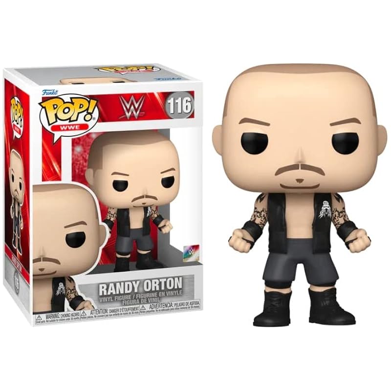 POP WWE: Randy Orton (RKBro) Funko Vinyl Figure (Bundled with Compatible Box Protector Case), Multi, 3.75 inches Funko Action Figures