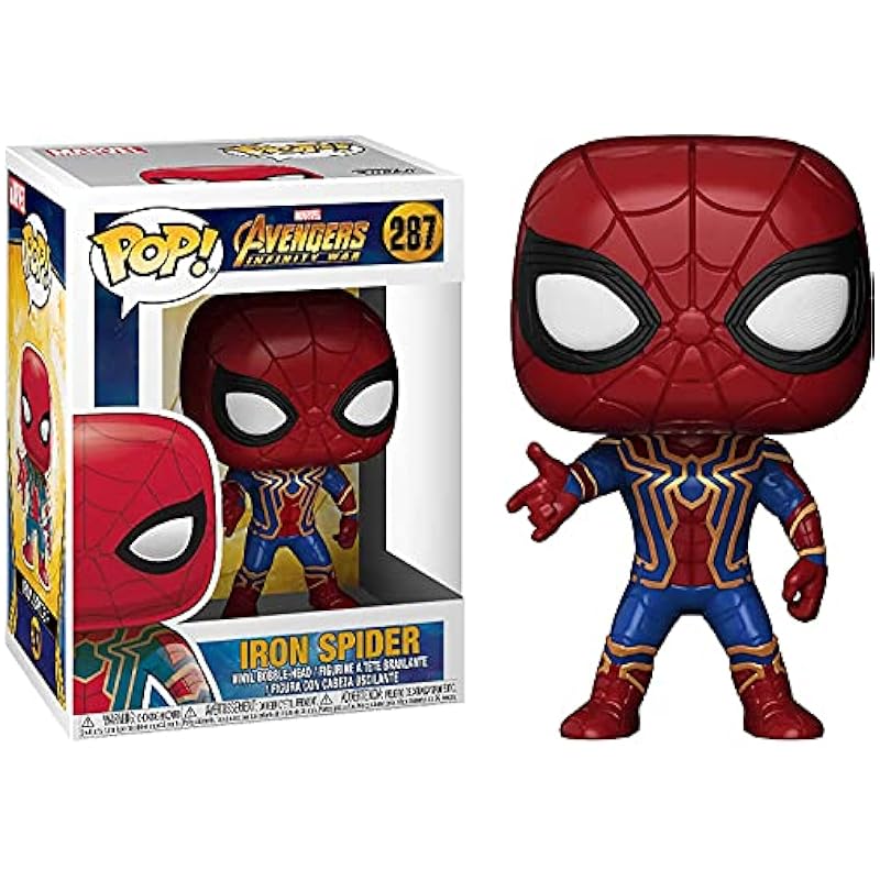 POP Marvel: Avengers Infinity War - Iron Spider (Spider-Man) Funko Vinyl Figure (Bundled with Compatible Box Protector Case), Multi, 3.75 inches Bobbleheads Funko