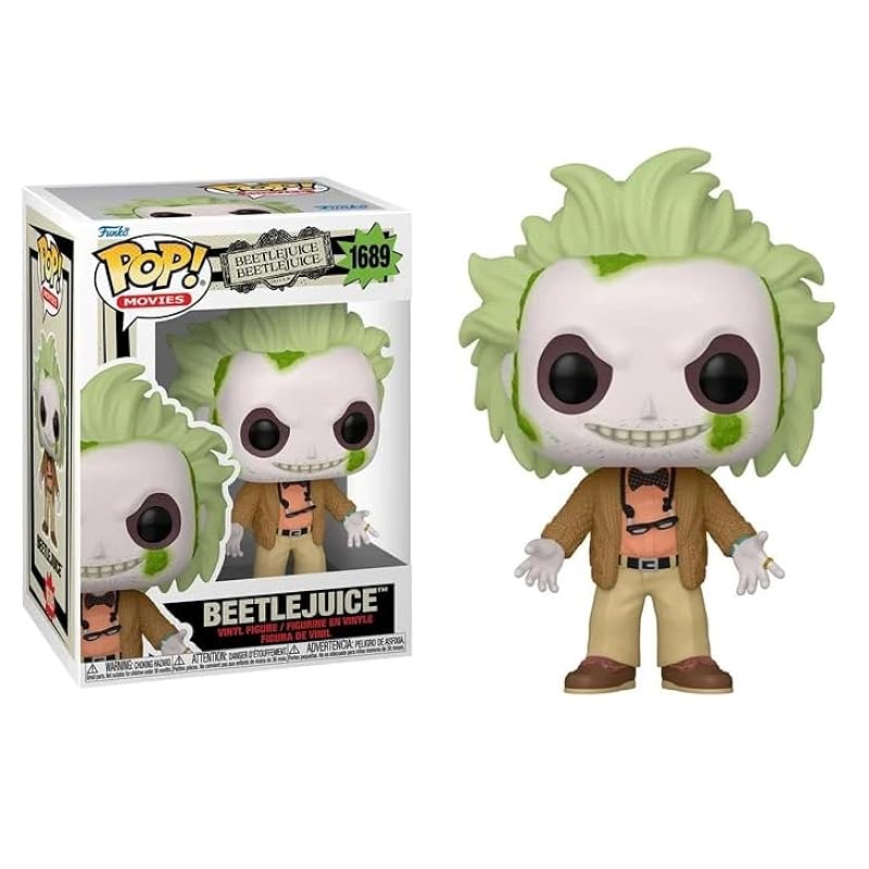 Bobbleheads Funko Funko Beetlejuice with Sweater and Reading Glasses + Pop Protector: Beetlejuice 2 Pop! Movies Vinyl Figure (Gift Set Bundled with ToyBop Brand Box Protector Case) (Beetlejuice #1689/82653) Beetlejuic