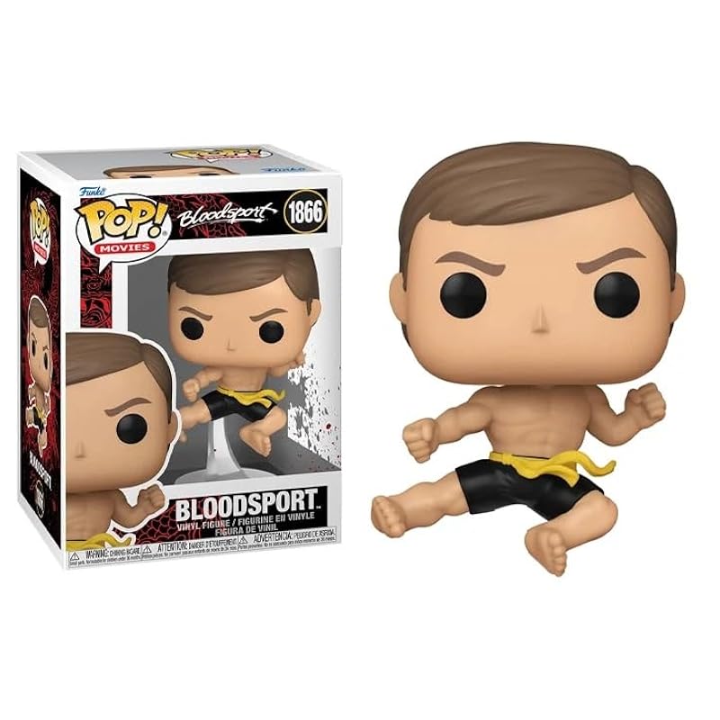 Funko Bloodsport - Frank Dux Jump Kick + Pop Protector: Pop! Movies Retro Vinyl Figure (Gift Set Bundled with ToyBop Box Protector Collector Case) Statues Funko