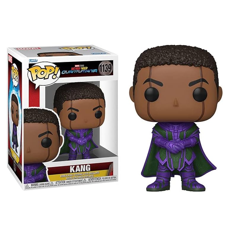 POP Marvel: Ant-Man and The Wasp: Quantumania - Kang Funko Vinyl Figure (Bundled with Compatible Box Protector Case), Multi, 3.75 inches Funko Bobbleheads