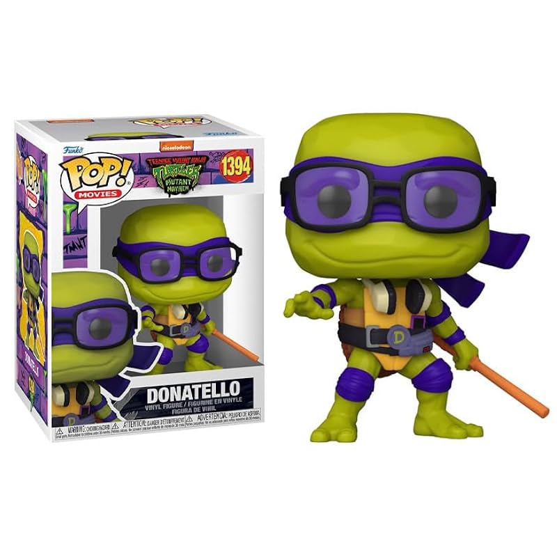 Funko TMNT Mutant Mayhem + Protector: Teenage Mutant Ninja Turtles Pop Movies Vinyl Figure (Bundled with ToyBop Box Protector Collector Case) (Donatello) Donatello Funko Bobbleheads