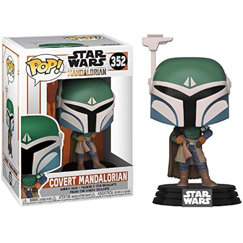POP Star Wars: The Mandalorian - Covert Mandalorian Funko Pop Vinyl Figure (Bundled with Compatible Pop Box Protector Case), Multied, 3.75 inches Funko Bobbleheads