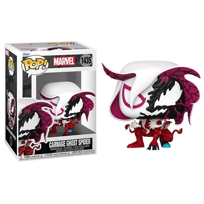 Bobbleheads Funko Funko Marvel Carnageized Symbiote + Pop Protector: Pop! Comics Vinyl Figure (Gift Set Bundled with ToyBop Brand Box Protector Collector Case) (Carnage Ghost Spider #1435/82645) Carnage Gh