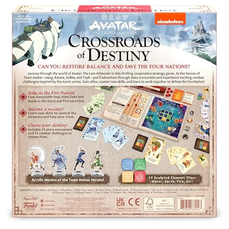 Board Games Funko Funko Avatar: The Last Airbender Crossroads of Destiny Board Game for 2-4 Players Ages 10 and Up