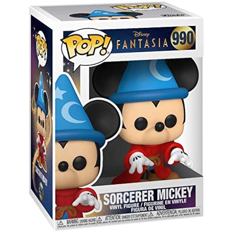 Funko Funko Pop! Disney: Fantasia 80th Anniversary - Sorcerer Mickey Vinyl Figure (Bundled with Compatible Box Protector Case), Multi, 3.75 inches Statues