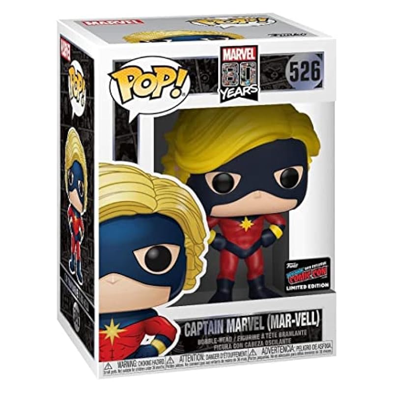 Bobbleheads Funko Funko Marvel 80TH - POP Vinyl Figure 526 Captain Marvel (MAR-Vell) NYCC 2019 Convention Exclusives