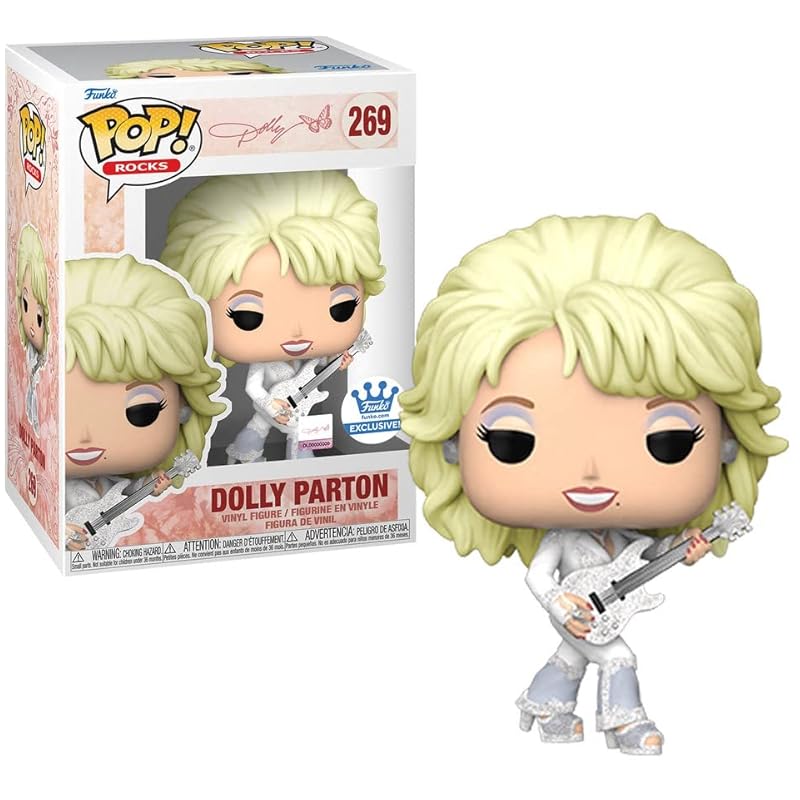 Funko POP! Rocks: Dolly Parton in White Pantsuit Shop Exclusive Funko Bobbleheads